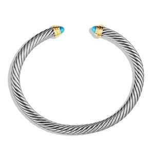 DAVID YURMAN 5mm Silver & Turquoise Cable Bracelet
